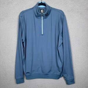 FootJoy Sweater Mens M Ink Blue Half Zip‎ Gathered Waist Pullover Performance